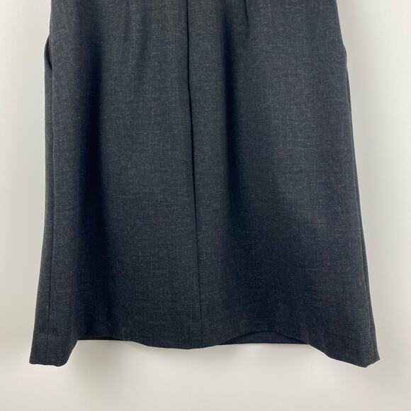 Madewell Ponte V-Neck Dress Leather Charcoal Gray Women’s Size 2 - Picture 10 of 12